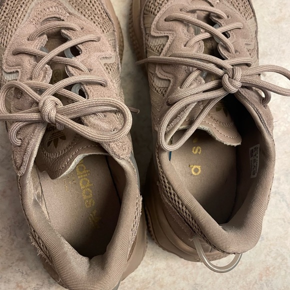 Womens Taupe Adidas Ozweegos - Picture 3 of 3